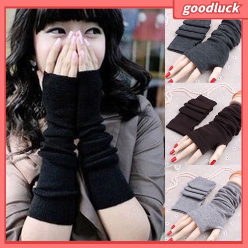 Găng tay dài hở ngón thời trang tùy chọn màu sắc cho nữ