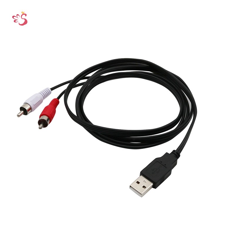 Dây Cáp Chuyển Đổi 1.5m Usb A Male Sang 2x Rca Phono Male Av Tv Aux