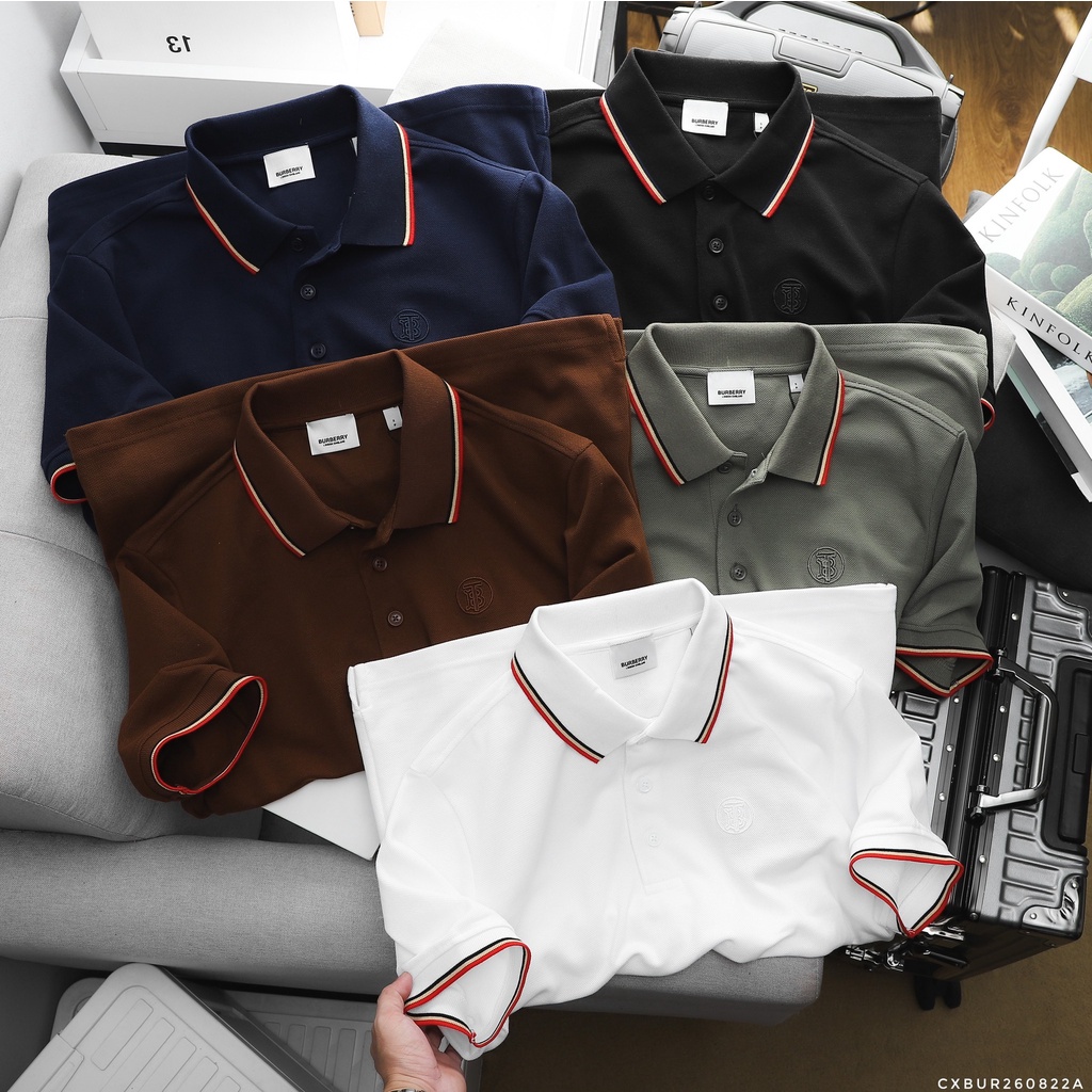 Áo thun polo thời trang, áo thun cổ trụ nam, mắt vải cá mập xịn mịn, logo thêu siêu nét 0822A