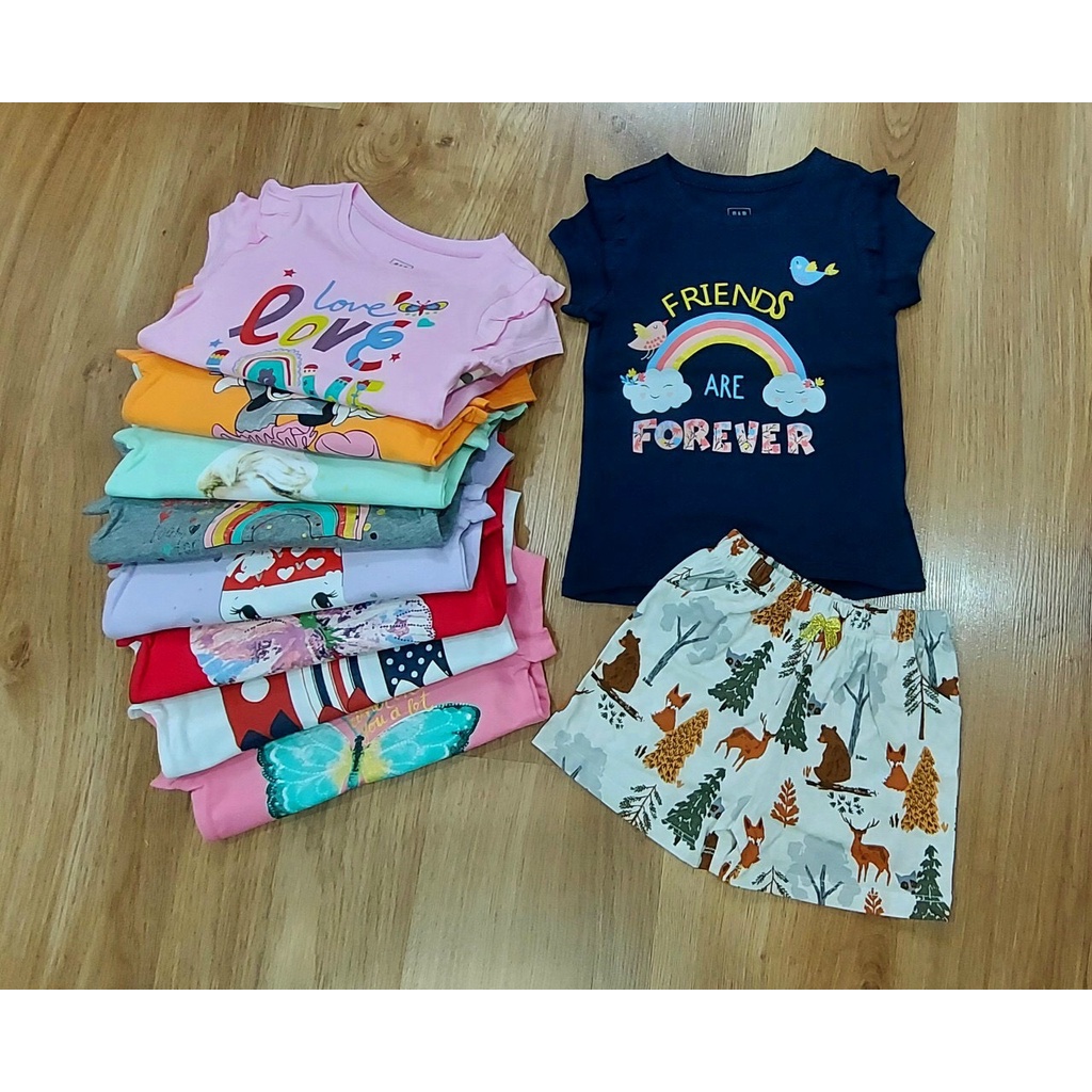 Đồ bộ ngắn tay viền bèo GAP bé gái 1-5T nhí