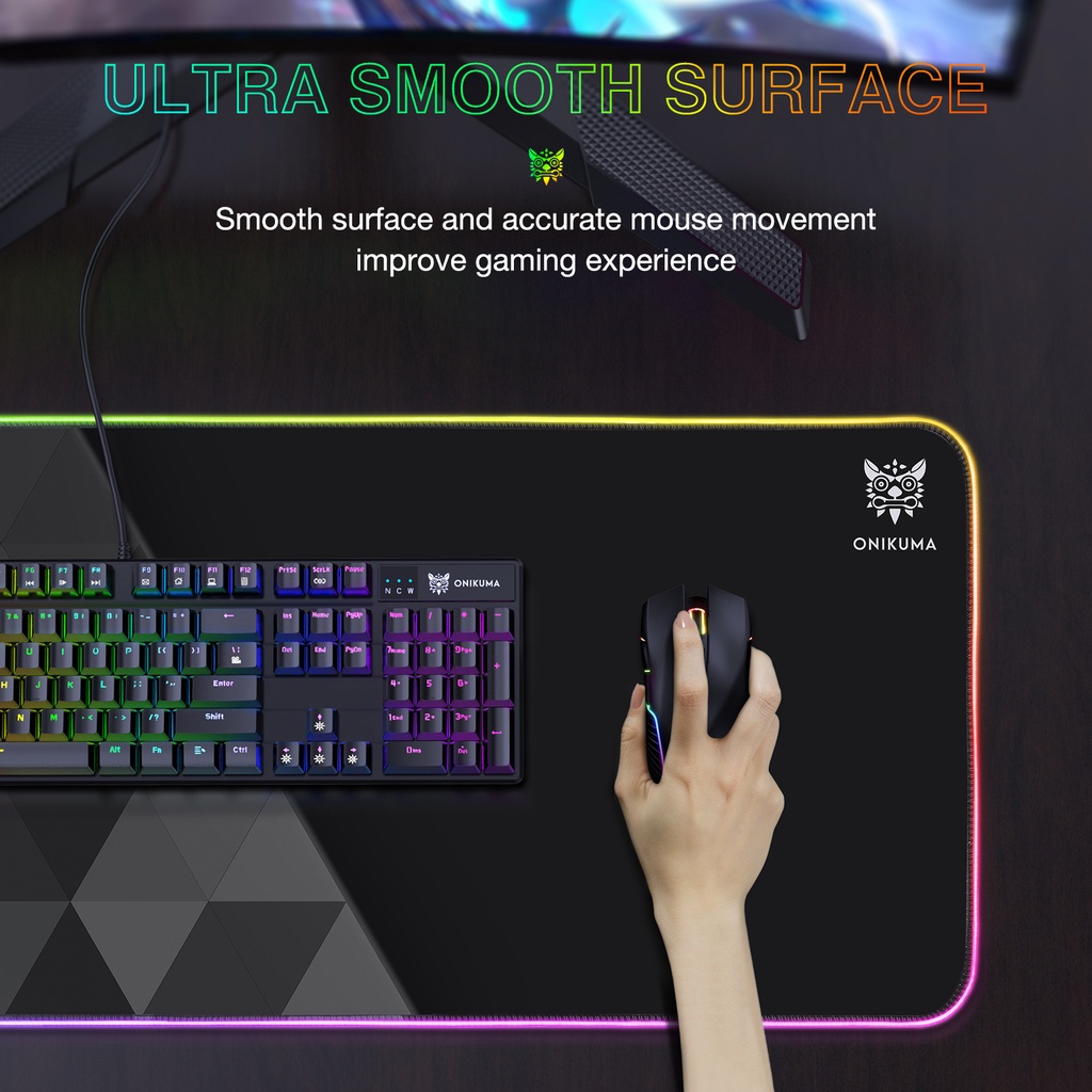 Tấm lót chuột chơi game Onikuma G6 80*30cm có đèn RGB