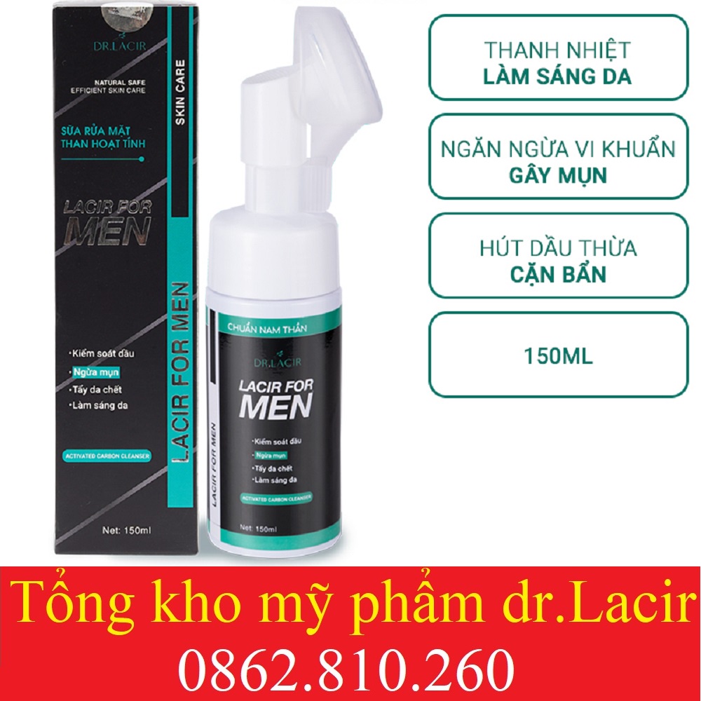 SỮA RỬA MẶT #BẠC_HÀ KIỀM DẦU DR.LACIR_DỊU NHẸ_SRM DÀNH CHO NAM DR LACIR