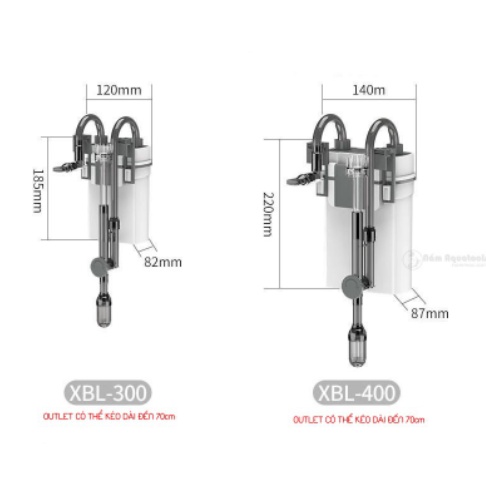 Lọc thùng treo thế hệ mới có tích hợp hút váng- Sunsun xiaoli 300-400-500-600
