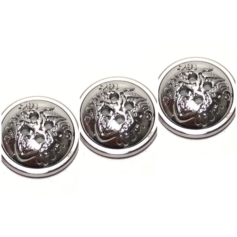 10 cái - Nút Áo size lớn 2cm nhựa giả kim loại họa tiết siêu đẹp, trắng sáng bóng