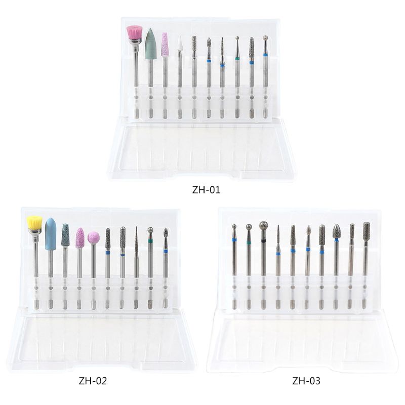 Set 10 Đầu Mài Móng Tay Bằng Hợp Kim Chất Lượng Cao