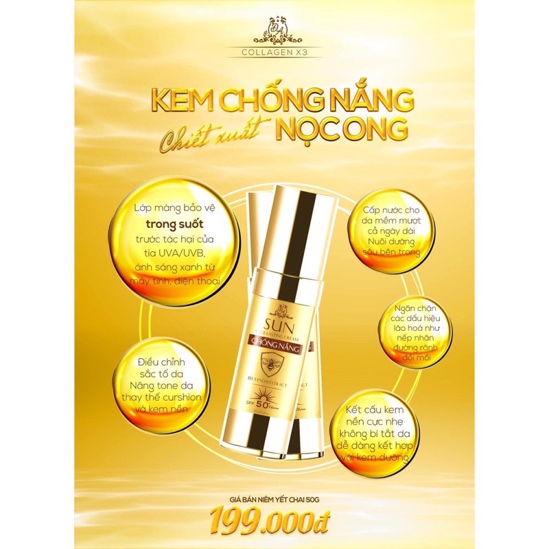 kem chống nắng collagen x3 chiết xuất nọc ong