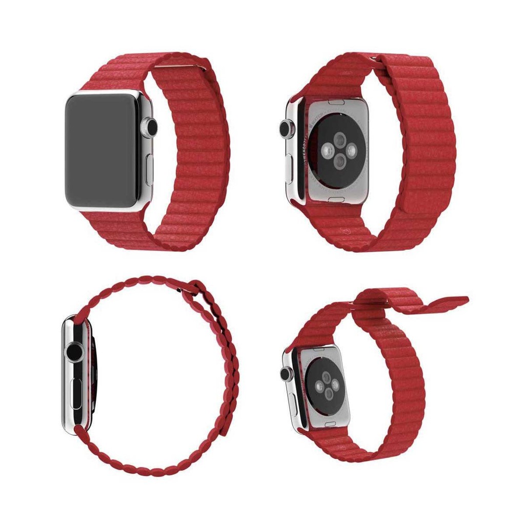 Dây da leather loop apple watch seris 1-2-3-4-5-6, khóa nam châm Techroom