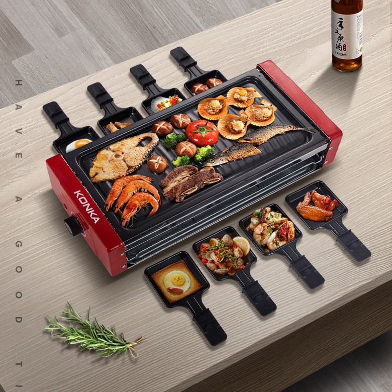 [Ảnh thật] Bếp nướng điện Konka không khói - Bếp nướng BBQ 3 tầng ngoài trời thích hợp với gia đình, nhóm bạn 5-10 người