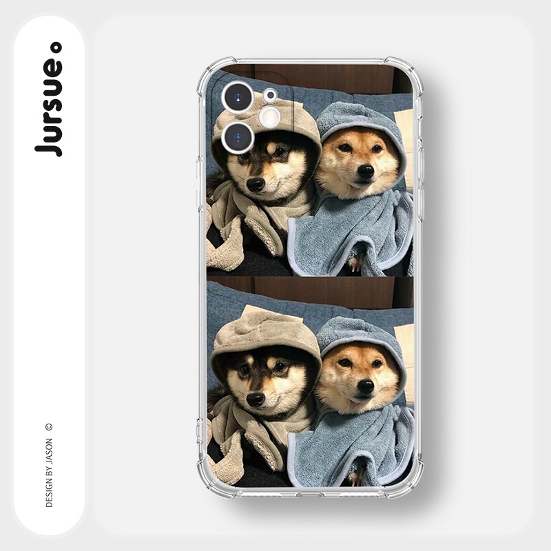 Ốp lưng JURSUE hoạt hình cặp đôi dễ thương đẹp cho iPhone 13 12 11 Pro Max SE 2020 X XR XS ip 8 7 6 6S Plus kute Y110