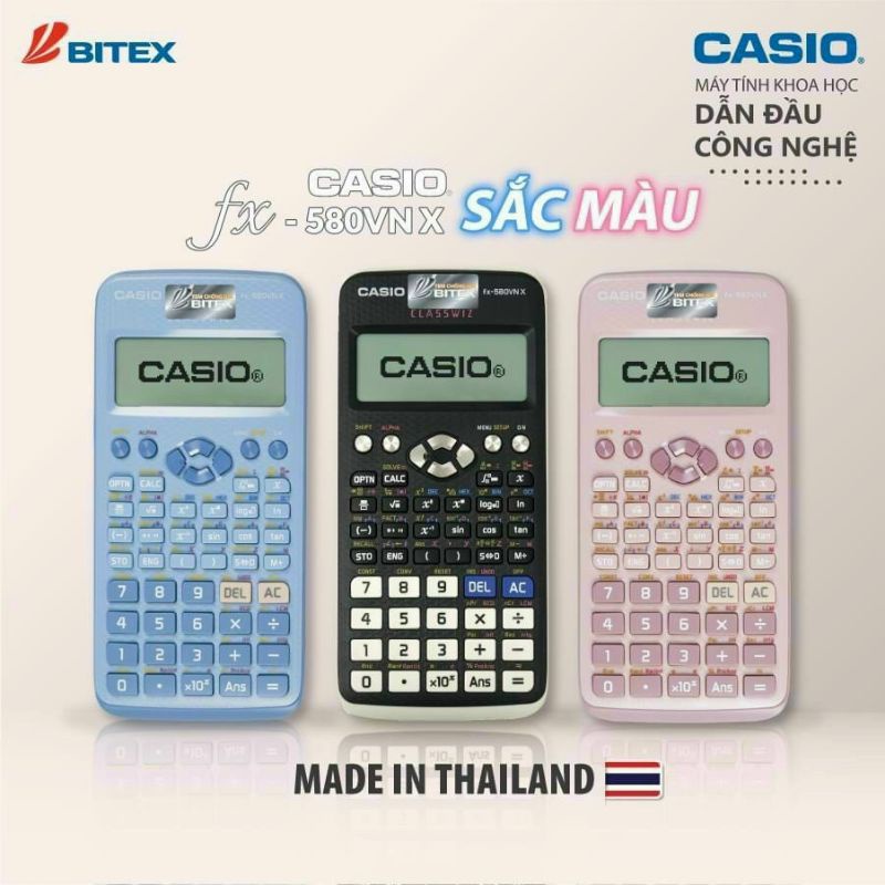 Máy tính Casio FX 580VN X  chính hãng  nhập khẩu thái lan bảo hành 7 năm có tiếng việt, Máy tính học sinh cầm tay fx 580