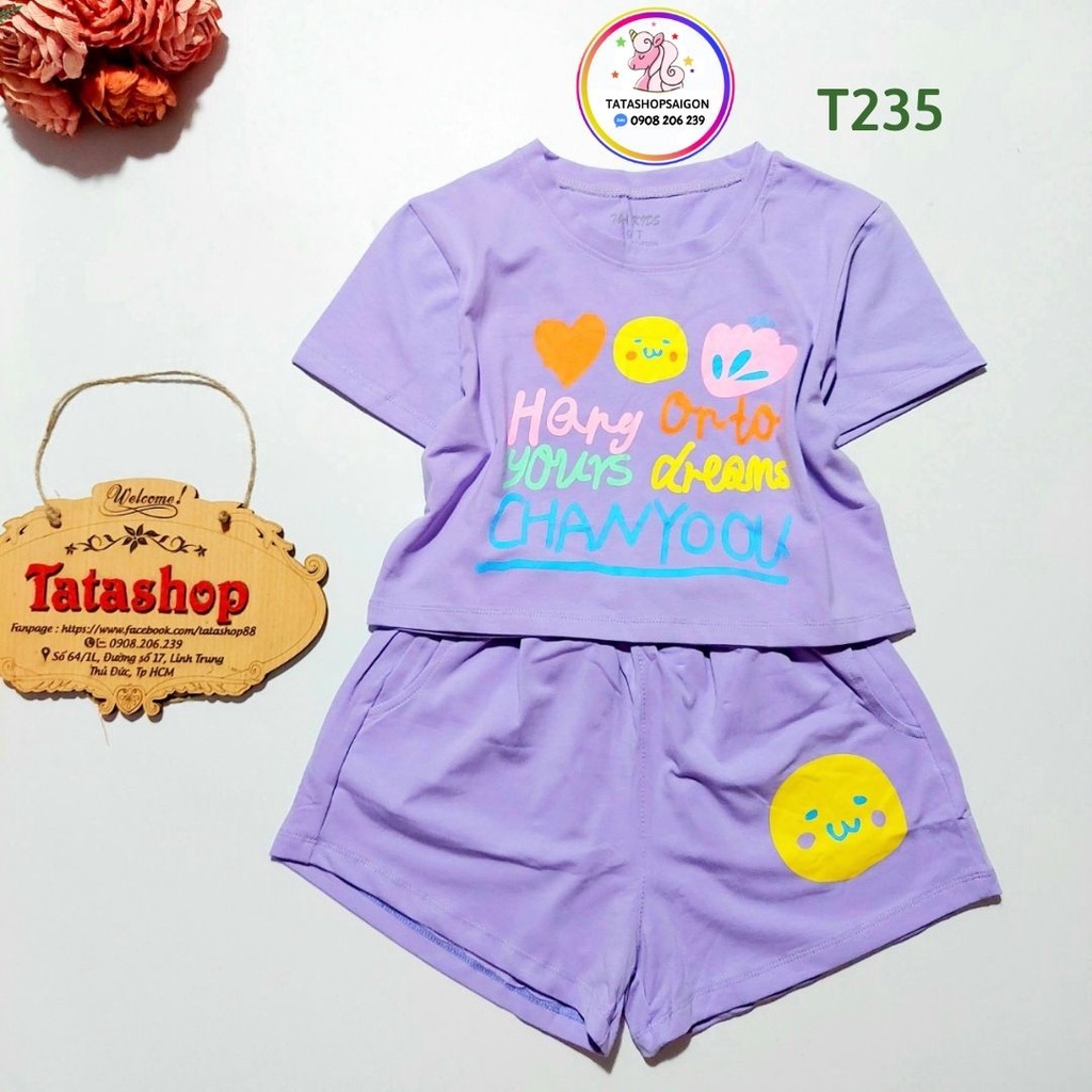 T235 Set đồ bộ bé gái size đại thun cotton chính phẩm cao cấp 25 đến 45kg