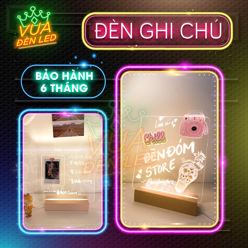 Đèn Ghi Chú Gắn Bảng Phát Sáng Để Bàn Làm Việc, Làm Đèn Trang Trí, Đèn Ngủ, Làm Quà Tặng Dễ Thương