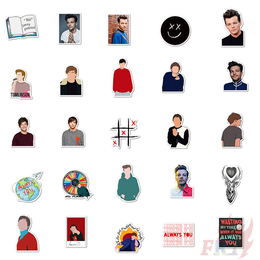 ❉ Louis Tomlinson - One Direction 1D Singer Stickers ❉ 50Pcs/Set Waterproof DIY Fashion Decals Doodle Stickers