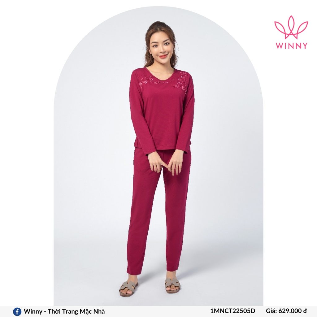 Bộ mặc nhà tay dài quần dài cotton Winny - 1MNCT22505D
