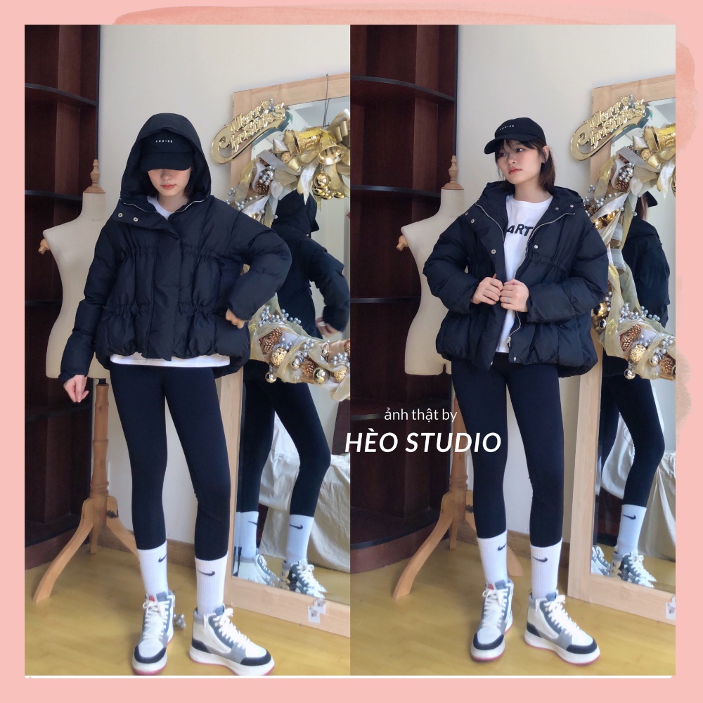 Áo Khoác Phao Vải Dù Có Nón Hèo Studio (Ảnh Thật + Video)