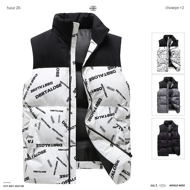 Áo Khoác Phao Sát Nách Cổ Đứng Lót Cotton Dày Giữ Ấm Kiểu Nhật Hàn Thời Trang Thu Đông Cho Nam Giá Đỡ Áo Vest