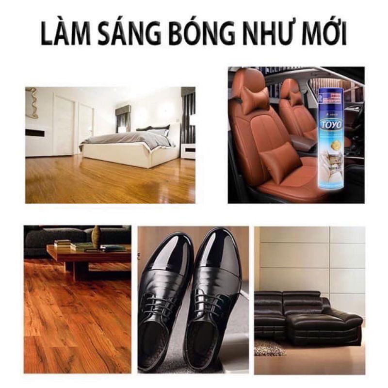 Chai xịt đánh bóng oto, xe máy Toyo 500ml