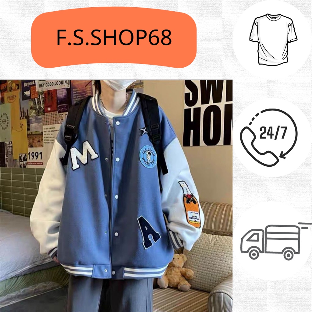 Áo Khoác Nỉ Bomber Cardigan Logo Thêu chữ A Nỗi Form Rộng Chất Nỉ Bông Dày Dặn Nữ Unisex f.s.shop68