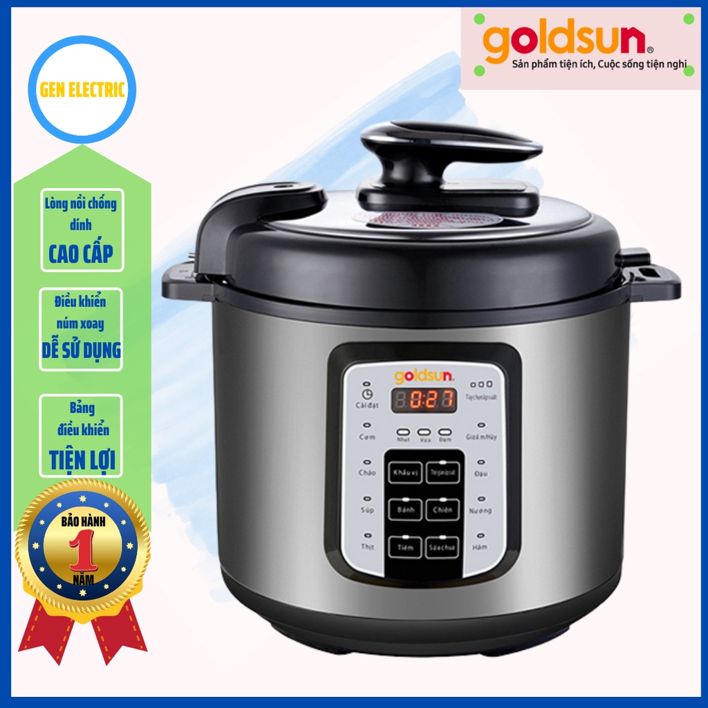 Nồi áp suất điện đa năng goldsun - Dung tích 6 Lít - Bảo hành 12 tháng chính hãngcd4701