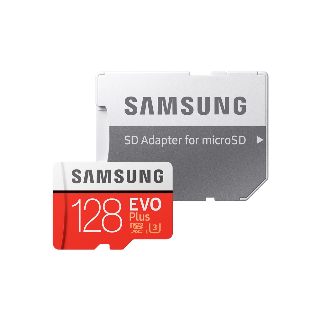 Thẻ nhớ microSDXC Samsung Evo Plus 128GB upto 100MB/s U3 C10 hỗ trợ quay video 4K kèm Adapter