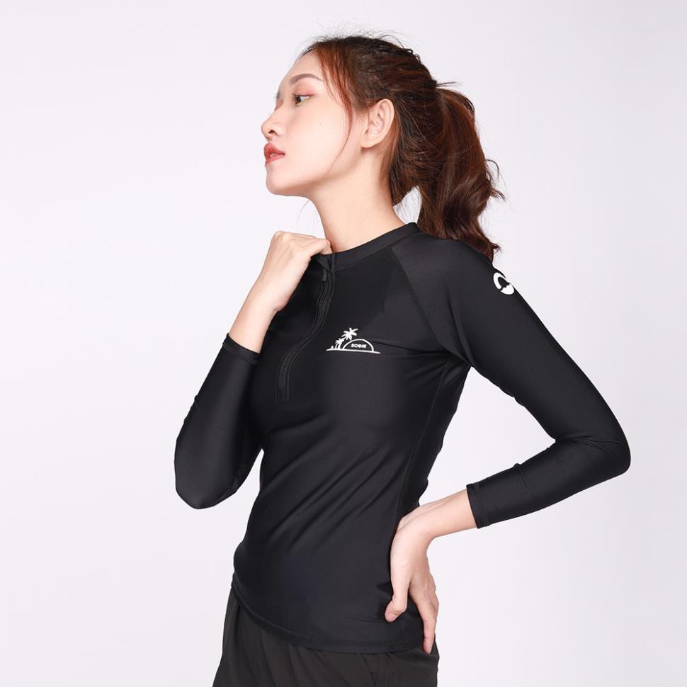 Áo Bơi Nữ Sobie Zipper Palm Black xịn | BigBuy360 - bigbuy360.vn