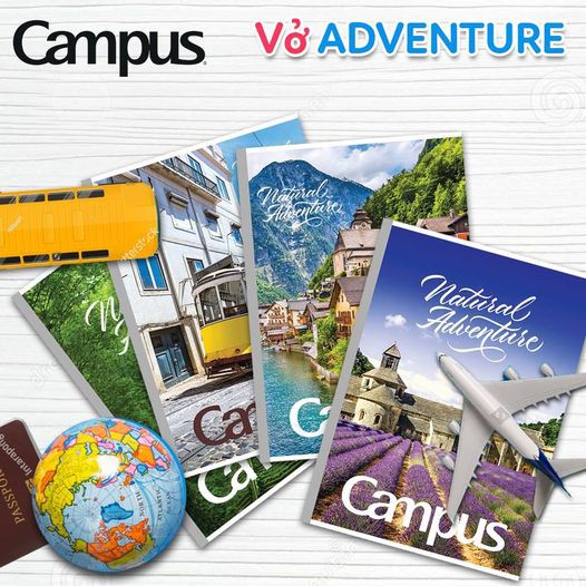 Vở CAMPUS kẻ ngang 80, 120, 200 tr ADVENTURE, tập kẻ ngang ADVENTURE - Soleil Home