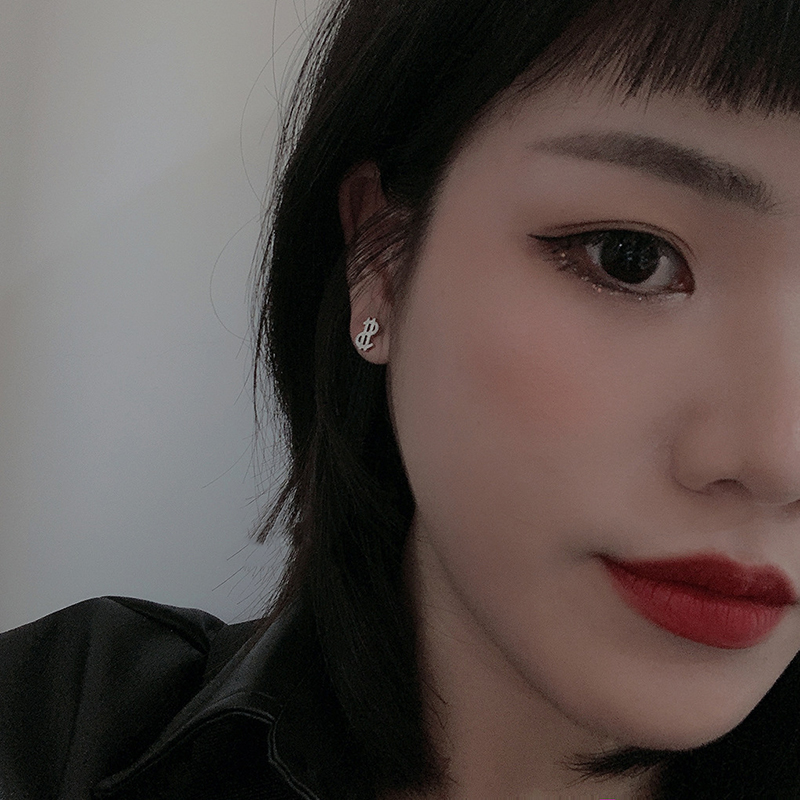 Khuyên Tai Hình Kí Hiệu Đô La Phong Cách Hip hop Đơn Giản Thời Trang Cho Nam Và Nữ