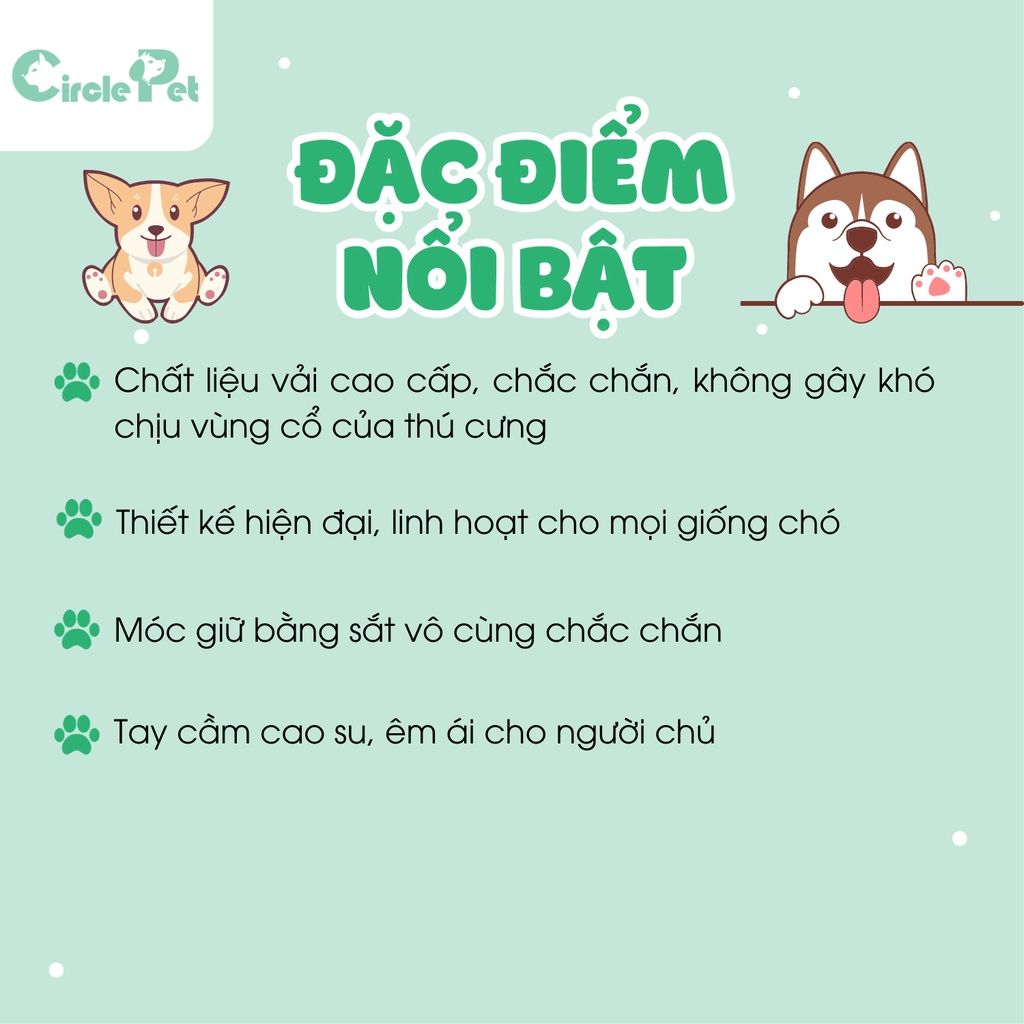 Bộ Dây Dẫn Vòng Cổ Cho Thú Cưng Touchdog Dễ Dàng Điều Chỉnh Chật Hẹp Chất Liệu Cao Cấp Nhiều Kích Cỡ Màu Sắc - Circle P