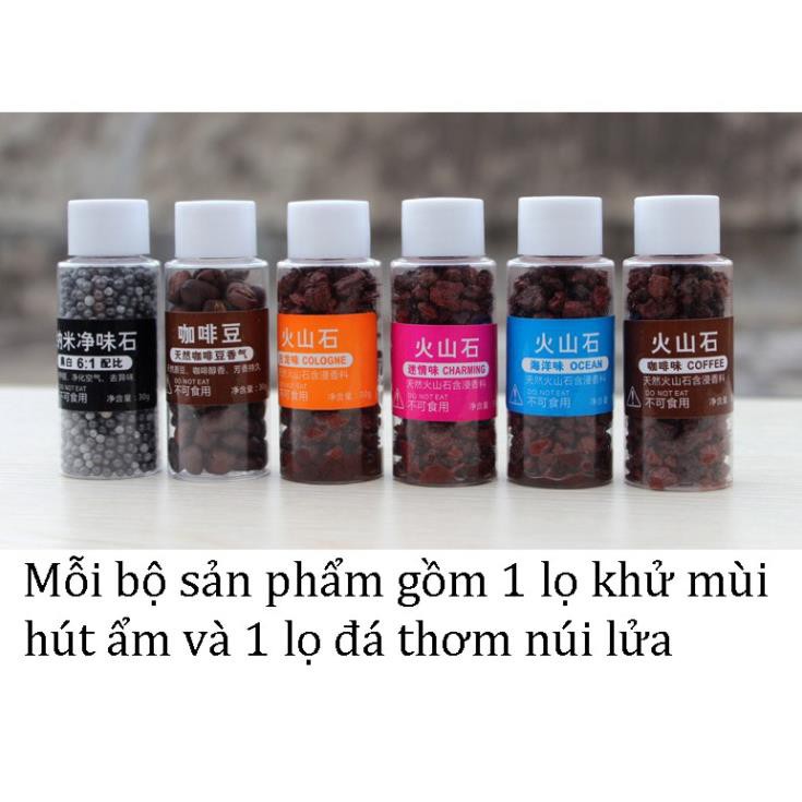 Cốc đá thơm CAO CẤP hương cà phê và nước hoa từ đá núi lửa hoạt tính khử vi khuẩn nấm gây mùi