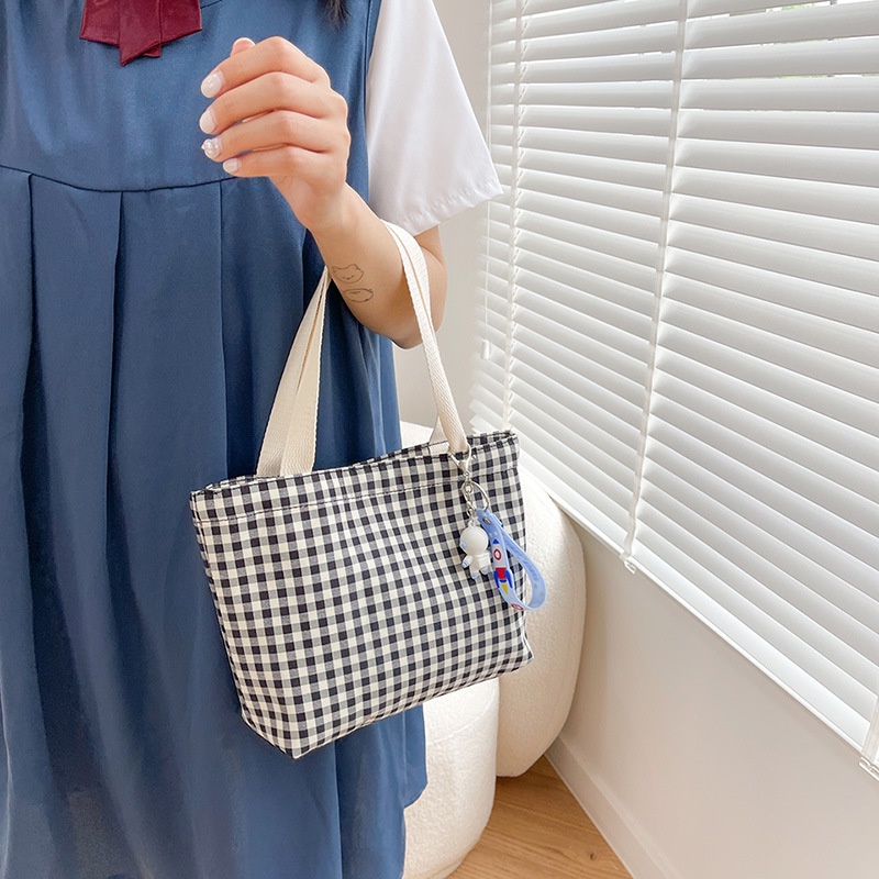 Túi vải hoạ tiết Caro, Túi xách Tote 2022 siêu xinh