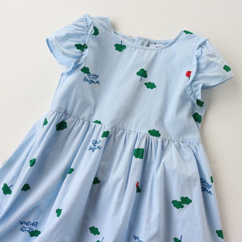 Váy bé gái Balabala 4-6 tuổi Váy ngắn tay cánh tiên giản dị cotton cao cấp V 0521