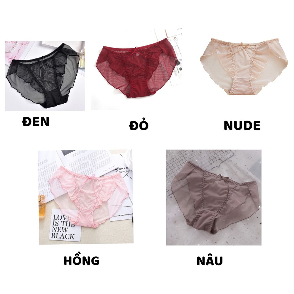 Quần Lót Ren Nữ bèo xuyên thấu đính nơ nhỏ siêu quyến rũ mã 0346 | BigBuy360 - bigbuy360.vn