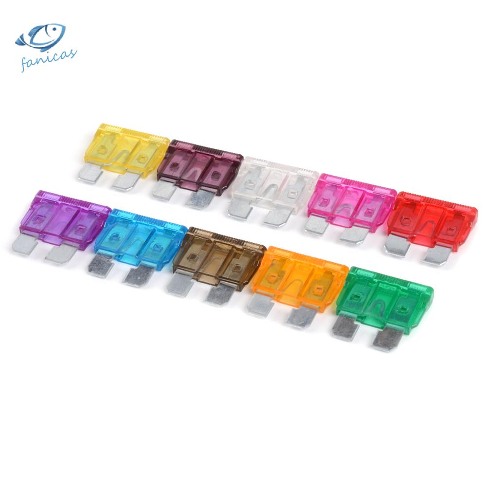 Hộp 50 Cầu Chì Tiêu Chuẩn FANICAS 3A 5A 7.5A 10A 15A 20A 25A 30A 35A 40A Cho Xe Hơi