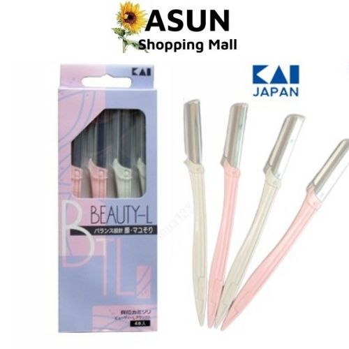 Bộ 4 Dao Cạo Lông Mặt Kai Razor Lưỡi Đơn Beauty-L Nhật Bản