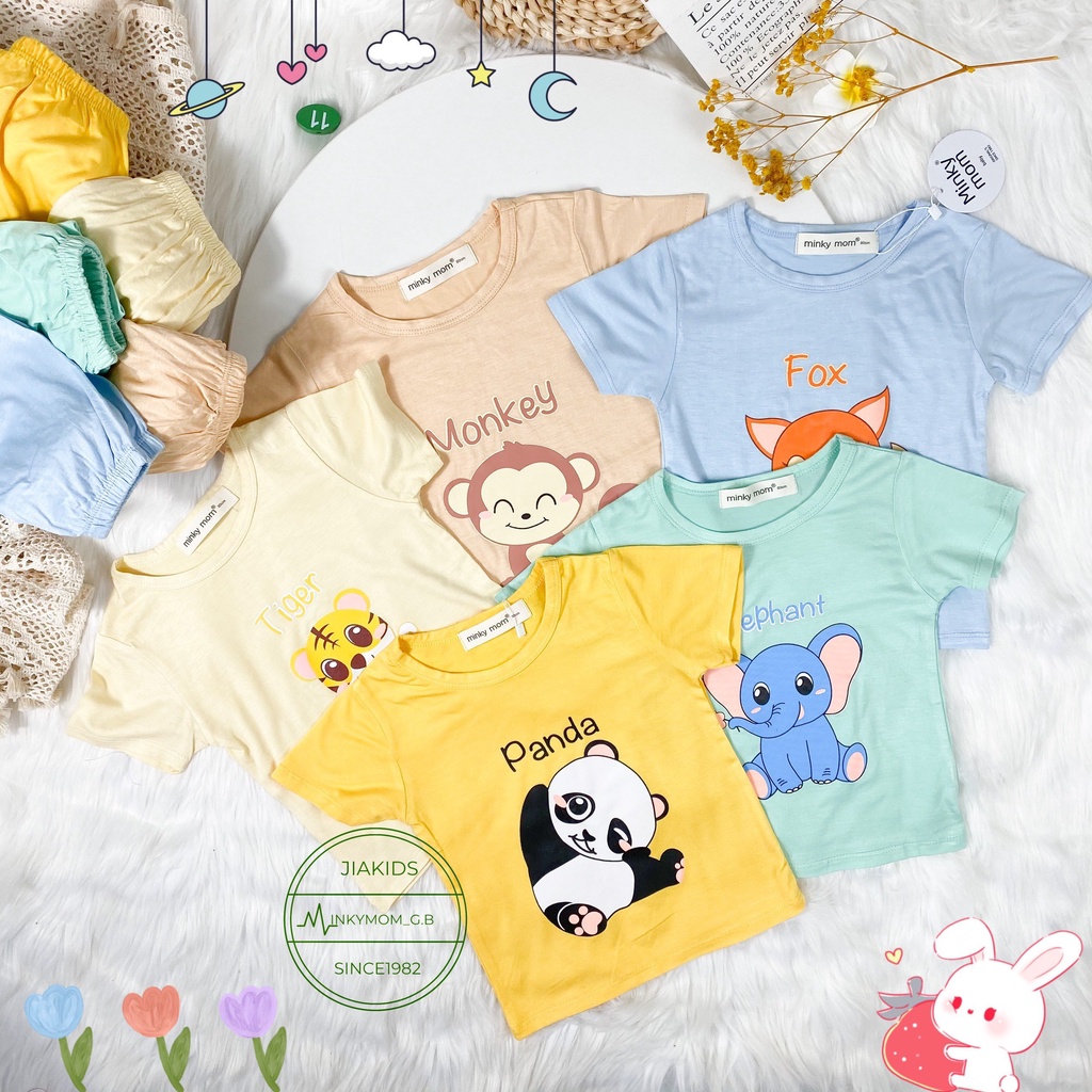 [SZ ĐẠI] Bộ Dài Tay Cho Bé Trai, Bé Gái Minky Mom Vải Thun Lạnh Gấu Panda, Đồ Bộ Cho Bé Mặc Nhà Thu Đông MKMTD2207