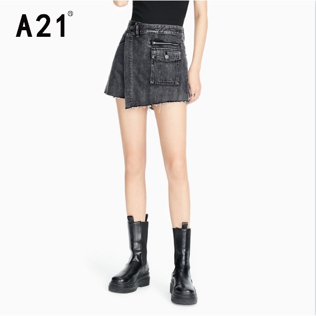 Quần short giả váy chất liệu denim phong cách retro thời trang cho nữ A21