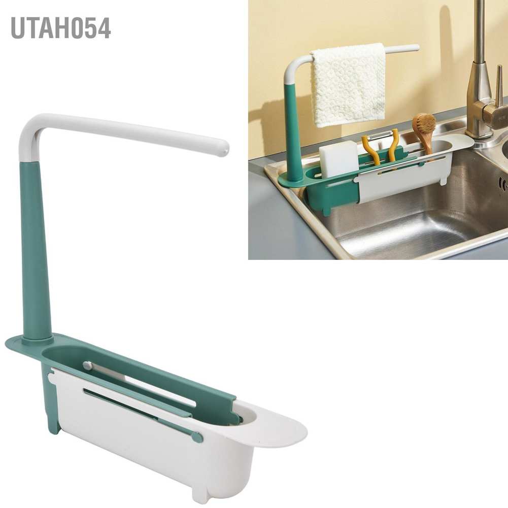 Kệ Để Đồ, Giá Treo Để Đồ Rửa Bát Gắn Bồn, Có Thanh Treo Khăn Tiện Dụng Thay Đổi Được Kích Thước