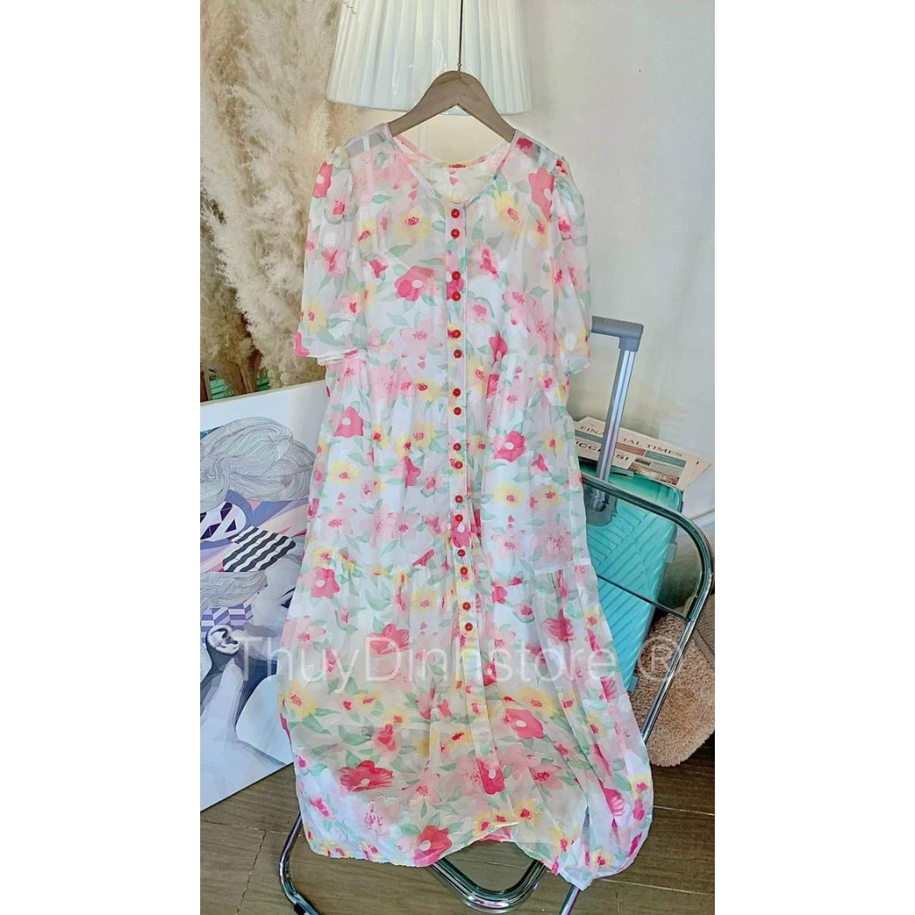 Đầm Bầu Váy Bầu Voan Hoa Nhí Dễ Thương Công Sở Đi Chơi Đi Biển M590 Mom and Baby