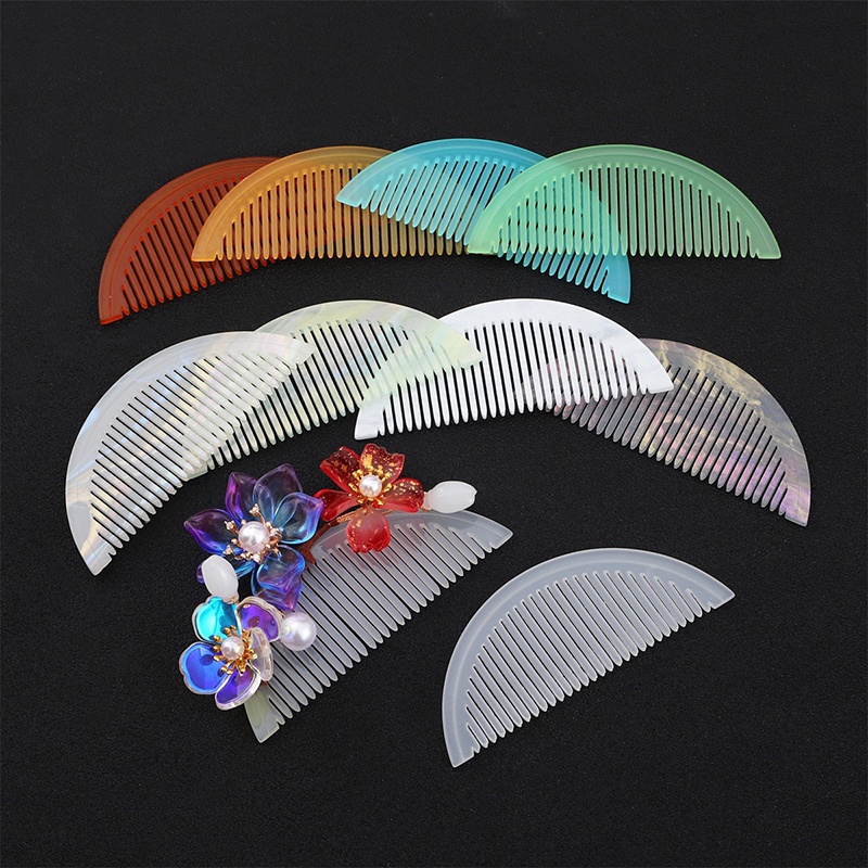 1 lược bán nguyệt resin 35*85mm nguyên liệu làm trâm làm trang sức cổ trang cosplay cổ phục việt phục