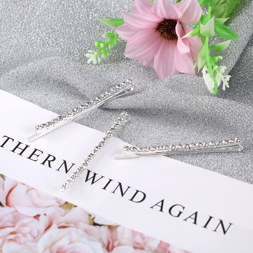 Kẹp tóc đính pha lê lấp lánh phong cách Hàn Quốc cho nữ