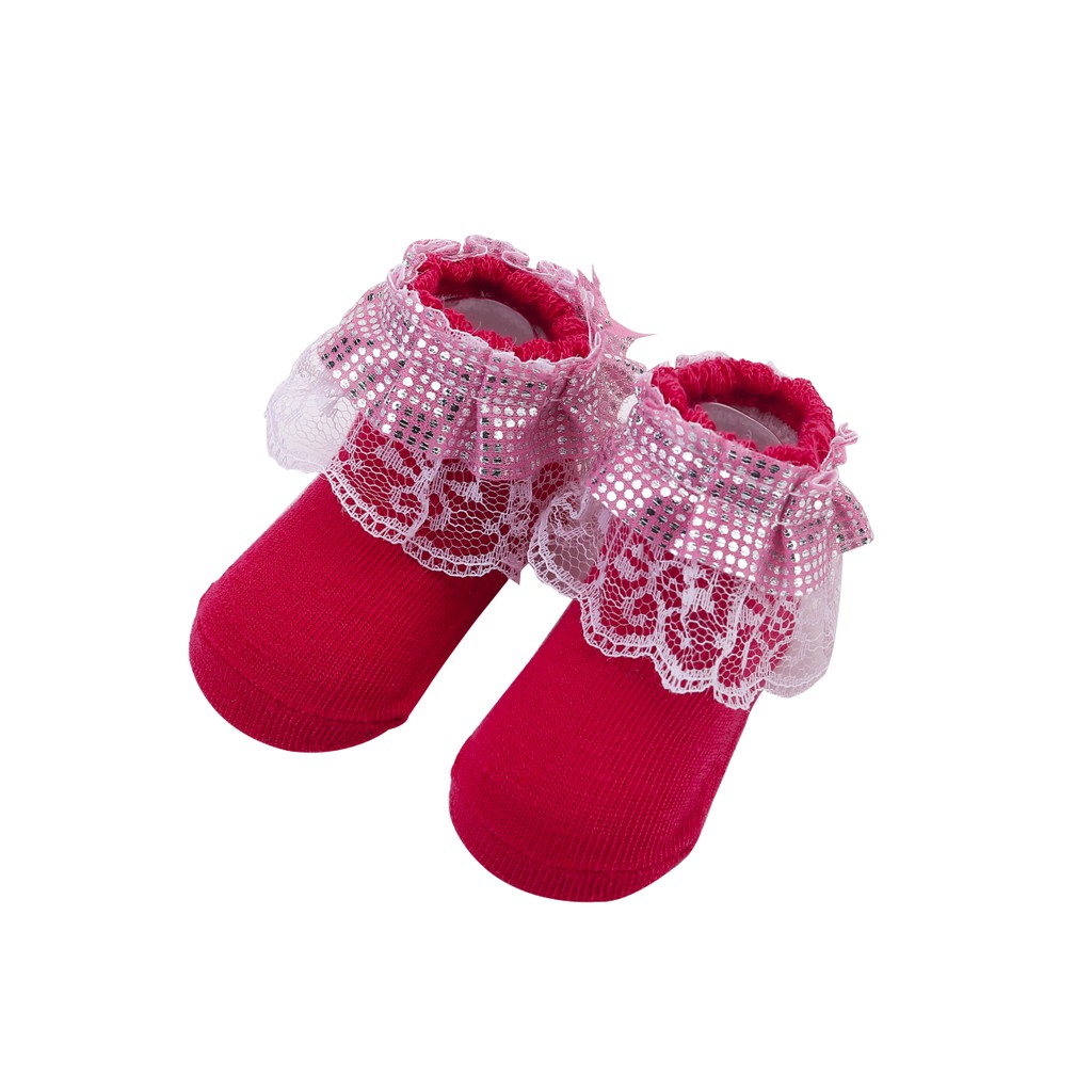 Tất phối hoa nơ xinh xắn cho bé gái 0-24 tháng tuổi