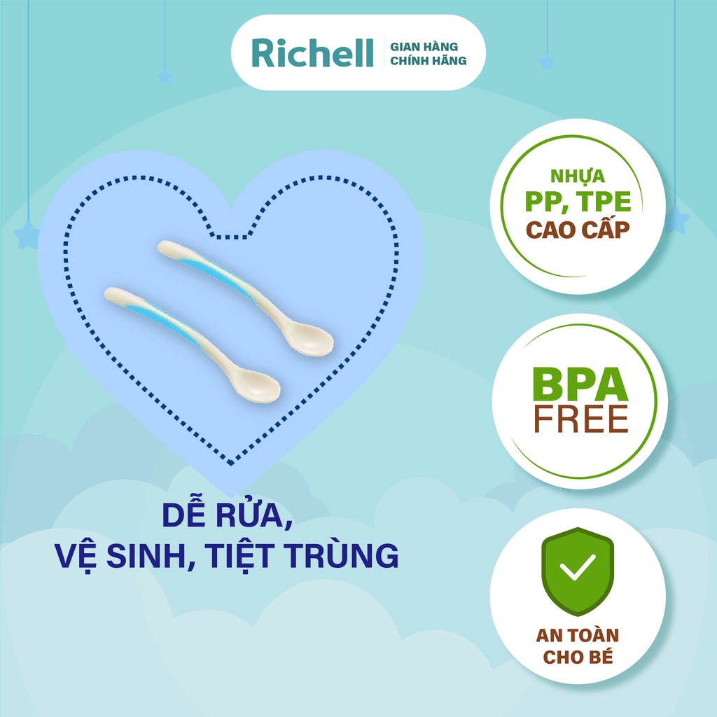 Muỗng nhựa cho bé ăn dặm Richell Nhật Bản | Baby