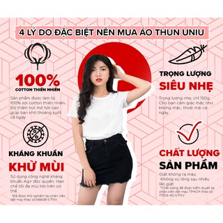 Áo thun trơn nữ cổ tròn UNIU đỏ đô