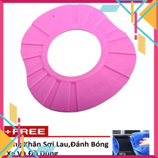 ❤️Evoucher🚛 Mũ Tắm Cho Bé,Mũ gội đầu, tắm an toàn cho bé chỉnh 4 cỡ 206111(Hồng)-Tặng khăn lau [SKM]