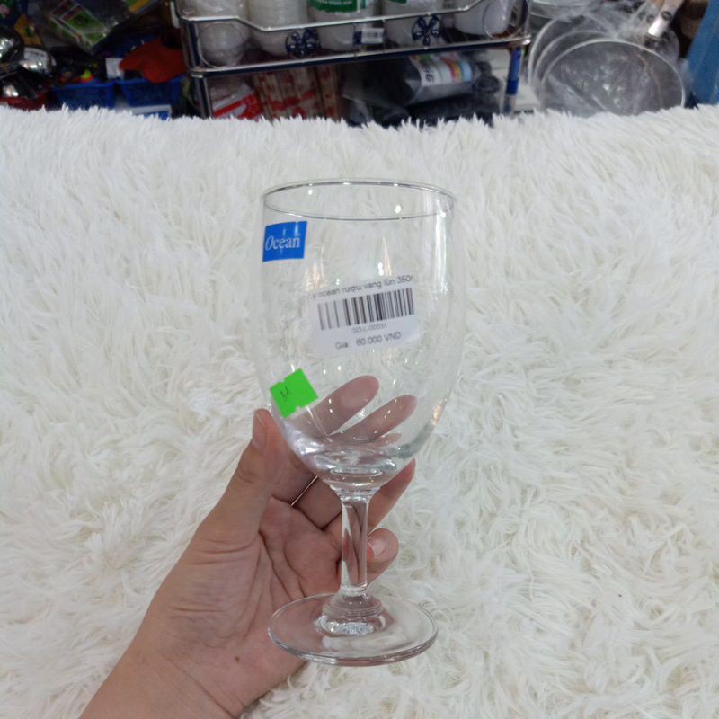 Ly rượu vang, cốc uống sâm panh pha lê, ly vang đỏ ocean rượu vang lùn 350ml mta-mart thủy tinh tron