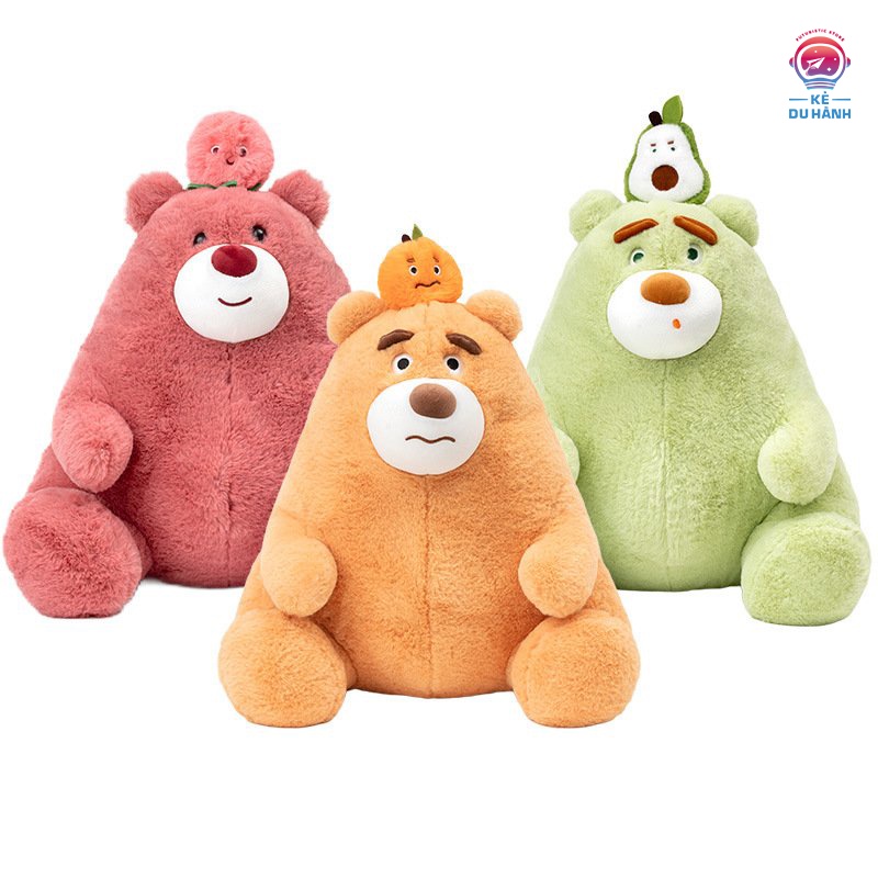 Gấu bông gối ôm trái cây ngồi Kẻ Du Hành 45cm