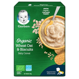 Bột Gerber Organic vị Yến Mạch Và Bánh Quy 200gr