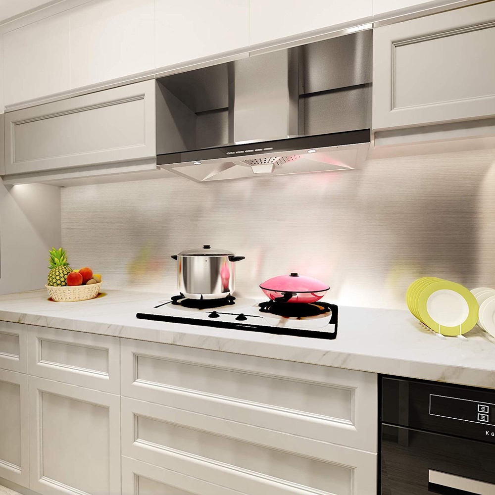 Miếng dán tường/ tủ lạnh bằng giấy kim loại chống dầu nhiều màu trang trí nhà cửa diy độc đáo