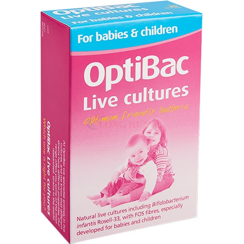 Men vi sinh dành cho trẻ em OptiBac Probiotics For Your Child's Health bổ sung chất xơ (30 gói)