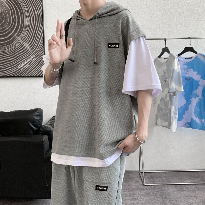 Bộ Quần Áo Nam Nữ Unisex Ngắn Tay Có Mũ Mùa Hè Thời Trang  Zenkonu QA NAM 1000109